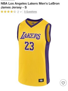 NBA Los Angeles Lakers Yellow & Purple Replica Basketball Jersey